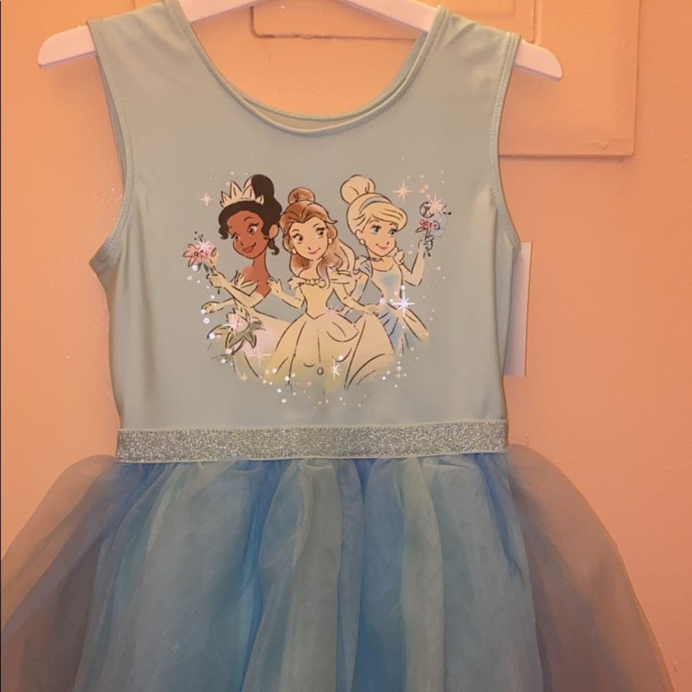 Green & Blue dress with princesses size 4T girls